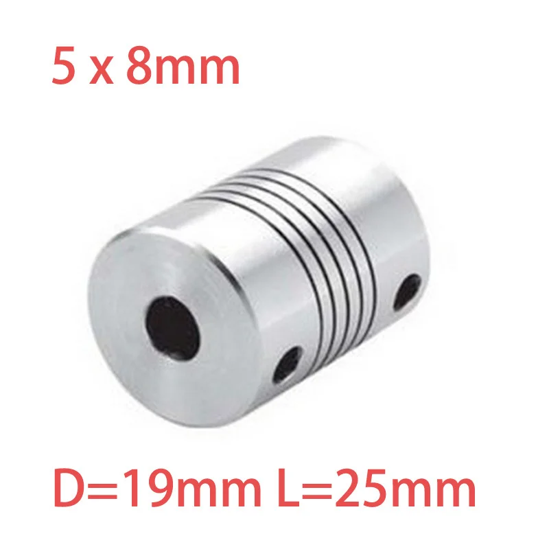 

10PCS 5x8mm CNC Motor Jaw Shaft Coupler 5mm To 8mm Flexible Coupling OD 19x25mm wholesale Dropshipping