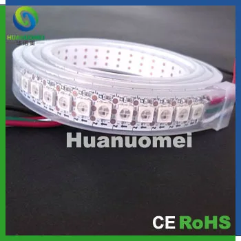 Outdoor display IP67 RGB full color led pixel strip addressable White PCB SMD144leds/m lighting