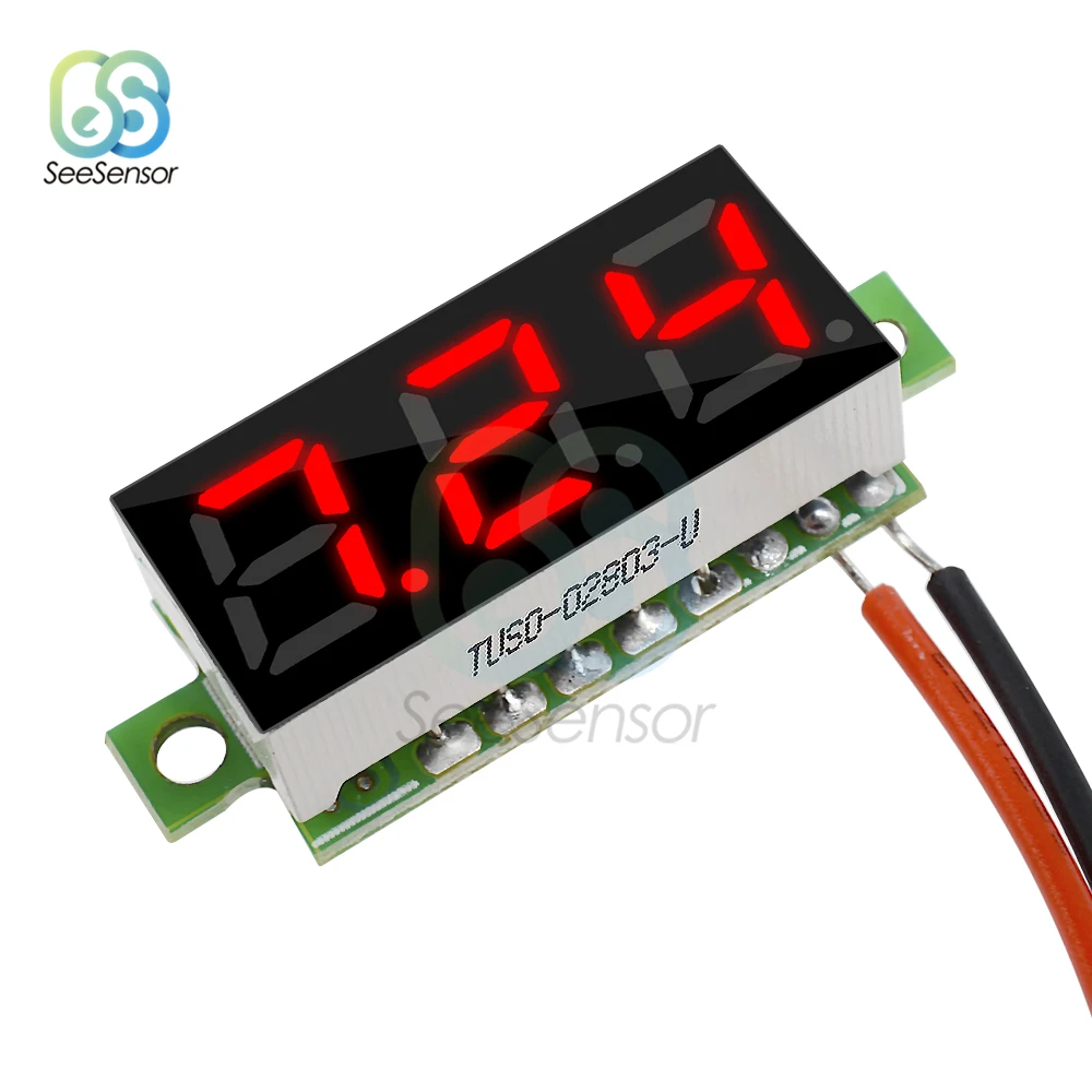 Mini Digital Voltmeter Voltage Tester Meter 0.28 Inch 2.5V-30V 2 Wire LED Screen Electronic Parts Accessories