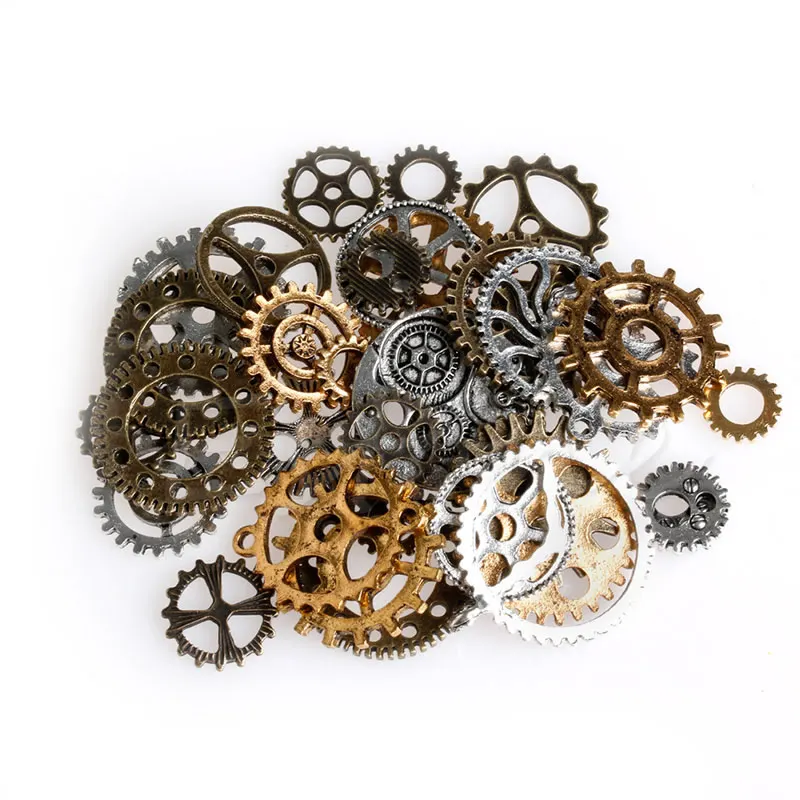 42Pcs/Pack Mix Alloy Mechanical Steampunk Cogs & Gears DIY Pendant Jewelry Craft Hardware Transmission Parts Gears tools