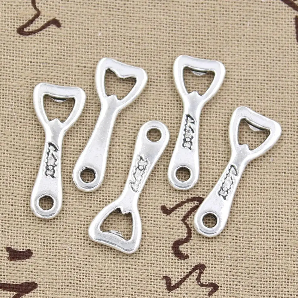 20pcs Charms Beer Bottle Opener 27x10mm Antique Silver Color Plated Pendants Making DIY Handmade Tibetan Silver Color Jewelry