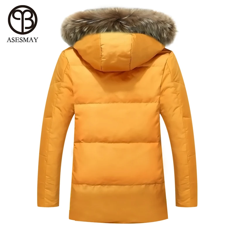 Asesmay-chaquetas con capucha para hombre, ropa de marca, abrigo de invierno, mapache, 2019