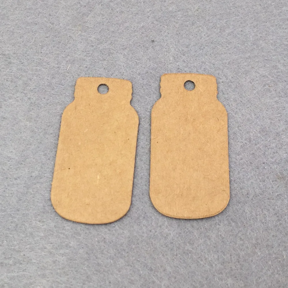 100 PCS Creative Paper Card Bottle kraft Tags DIY Hang Tag Birthday/Wedding Decoration/garment price tags 5x2.5cm