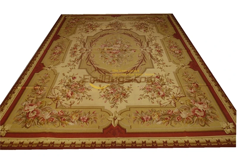 

French Handwoven Aubusson Carpet Aubusson Needle Oriental Carpet Hand-knotted Wool Handmade Natural Sheep Wool