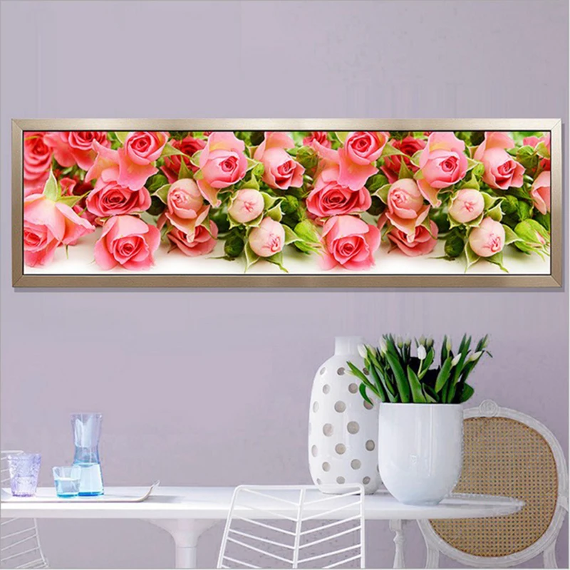 

170X50CM Full Round Diamond Painting Cross Stitch kit rose flowers pictures for Diamond embroidery Diy Diamond mosaic flowers