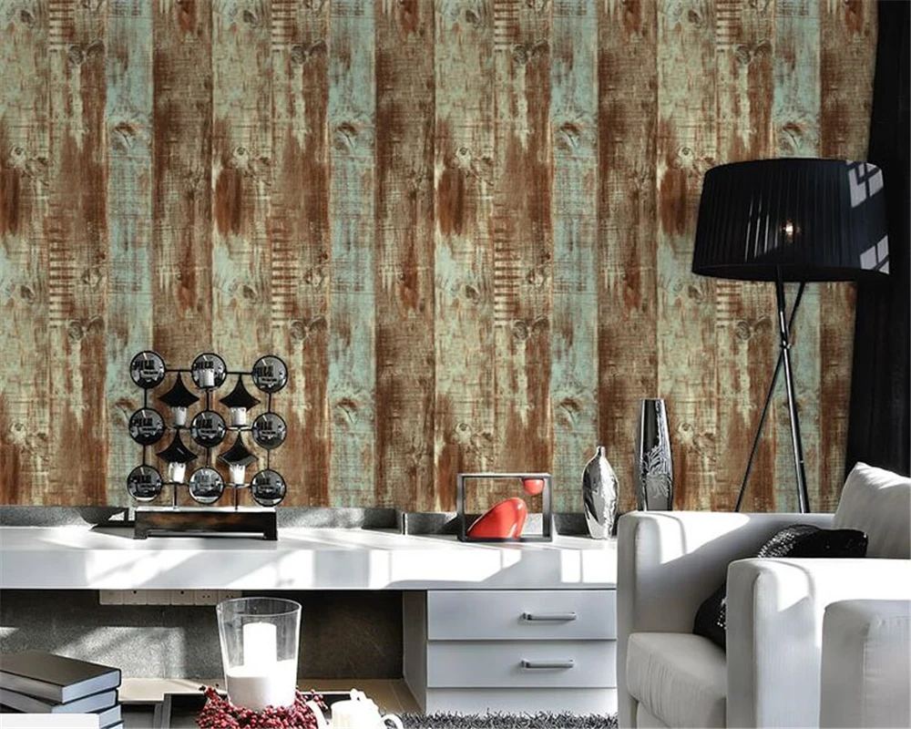 

beibehang Nostalgic classic retro imitation wooden room living pvc study TV 3d wallpaper leisure bar back wall papel de parede