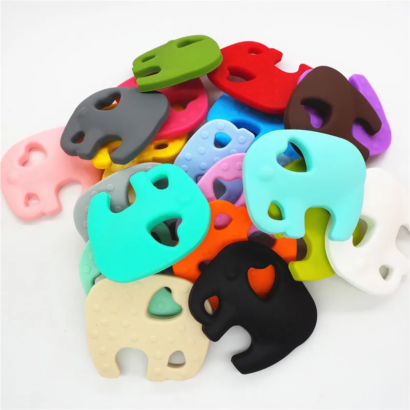 

Chenkai 2pcs Silicone Elephant Teether DIY Baby Animal Pacifier Dummy Chewing Sensory Pendant Montessori Teething Toy BPA Free