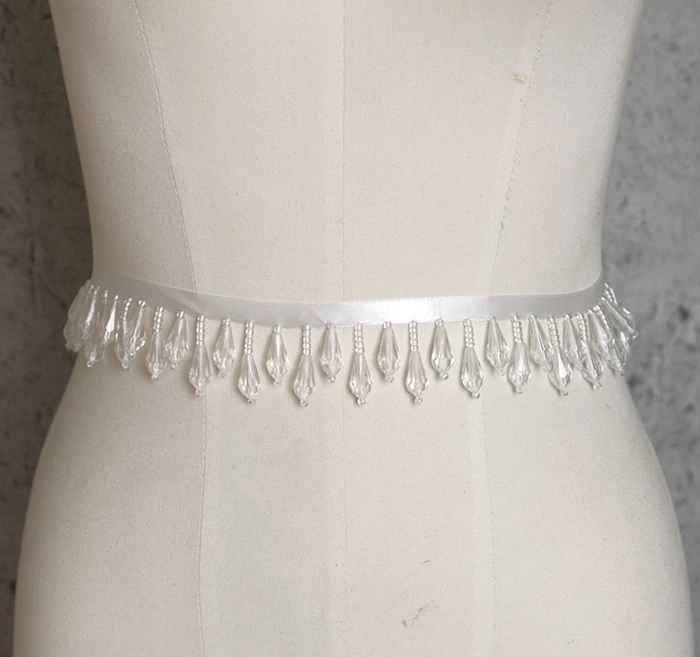 2 mt/los Perlen Anhänger Spitze Trim Quaste Breite 4 CM Handgemachte DIY Hause Dekoration Bühne Kleidung Hochzeit Kleid Vorhang Zubehör – Detail 2