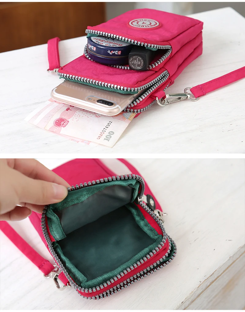 Universal Wallet Bag for Samsung mobile phone Shoulder bag holster for iphone 6 7 8 Plus Climbing Portable Phone Pouch Bag Case