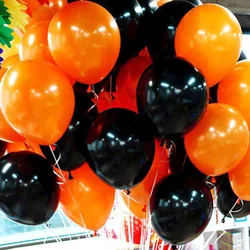 10pcs/set Black and orange Halloween Balloons Thicker Latex Balloon Party Wedding Ballon Solid color Inflatable Balls