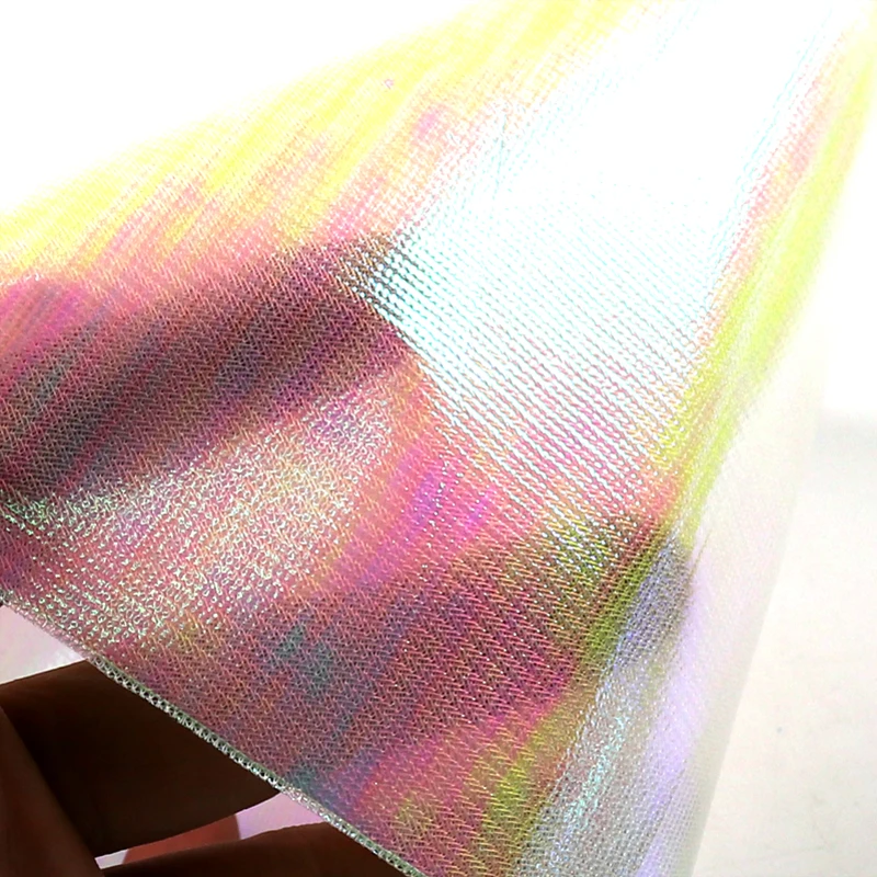 Wifreo 15cmX110cm Metalic Holographic Flash Film Mesh Back Durable Sabiki Fish Skin Assit Hook Wing Material Shrimp Fly Back