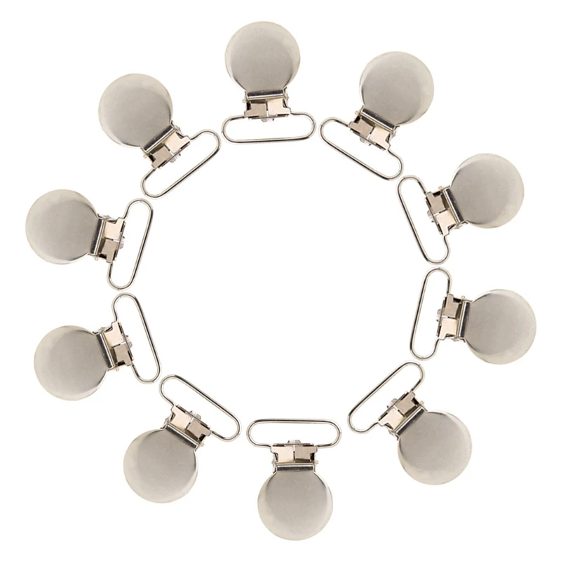 10Pcs Baby Infant Metal Clips Pacifier Holders Shape Alloy Suspender Hook DIY for Making Pacifier Holders Bib Clip