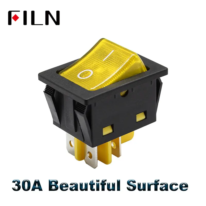 Heavy Duty 30A 250VAC KCD4 Rocker Switch  on off dpst LED switch 4 pin 4 feet red green blue white yellow switch