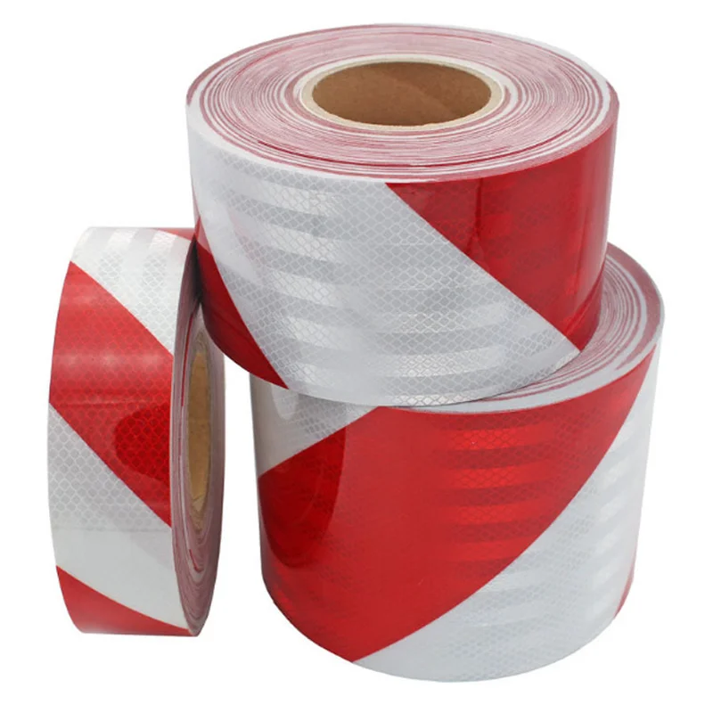 5CM/7.5CM Wide Road Traffic Construction Site Corridor Factory Workshop Floor Warning Self-adhesive Twill Reflective PET Tape