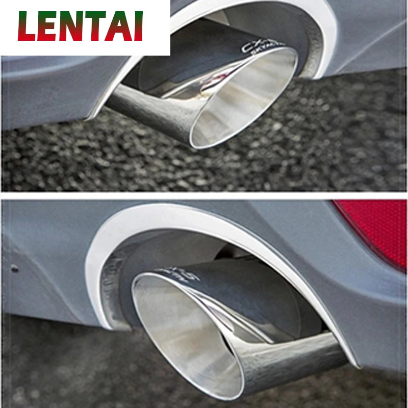 LENTAI High Quality Stainless Steel Car Automobile Exhaust Tip Tail Pipe Muffler For MAZDA CX-5 CX5 2012-2015 Cool Car Styling