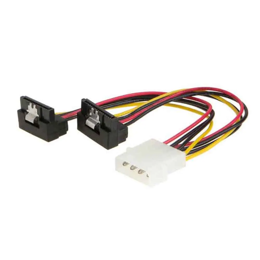 90 degree Molex Male to 2x 15P Female SATA Y Splitter Adapter Power CORD cable