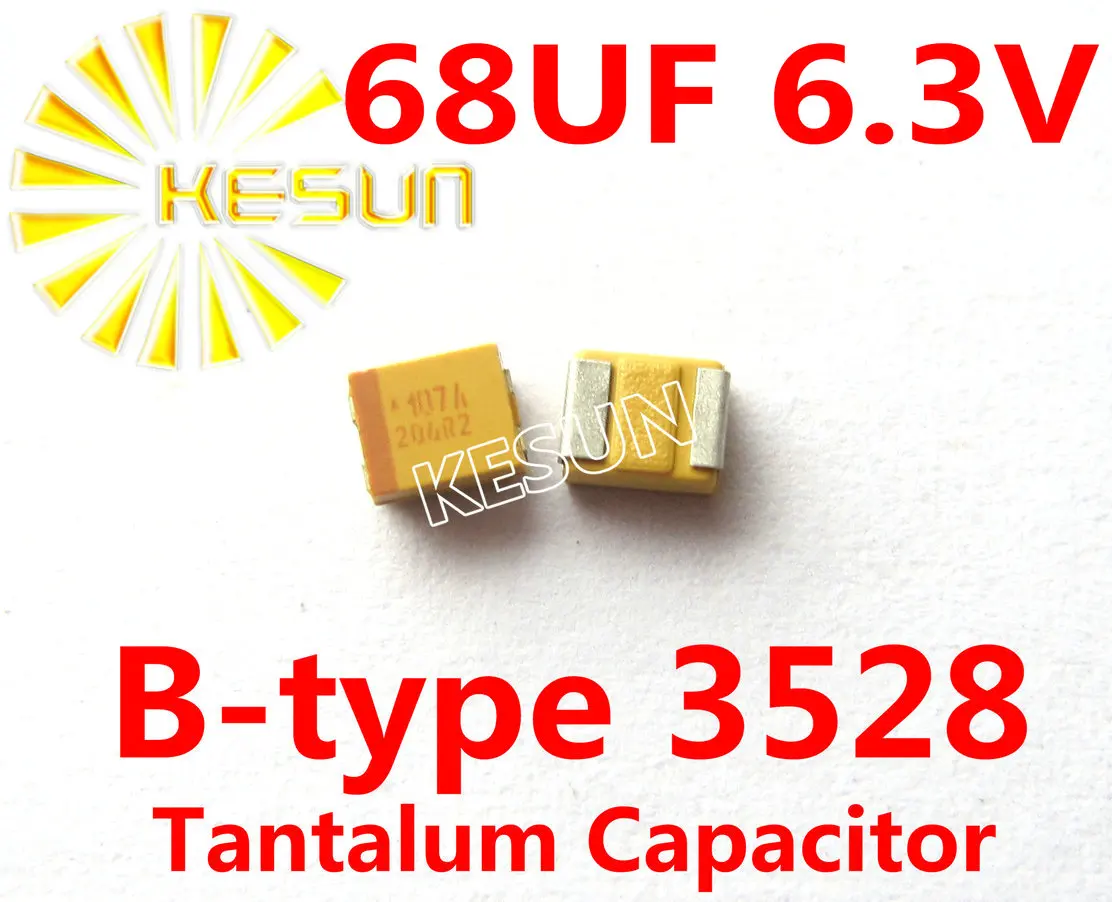 68UF 10V 6.3V B type 1210 3528 686J SMD Tantalum Capacitor Connector TAJB686K010RNJ x100PCS Free Shipping