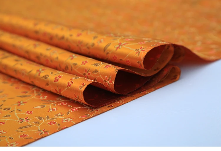 yellow floral yard dyed jacquard tapestry satin 3D jacquard brocade fabric for dress cushion cover curtain table cloth patchwork