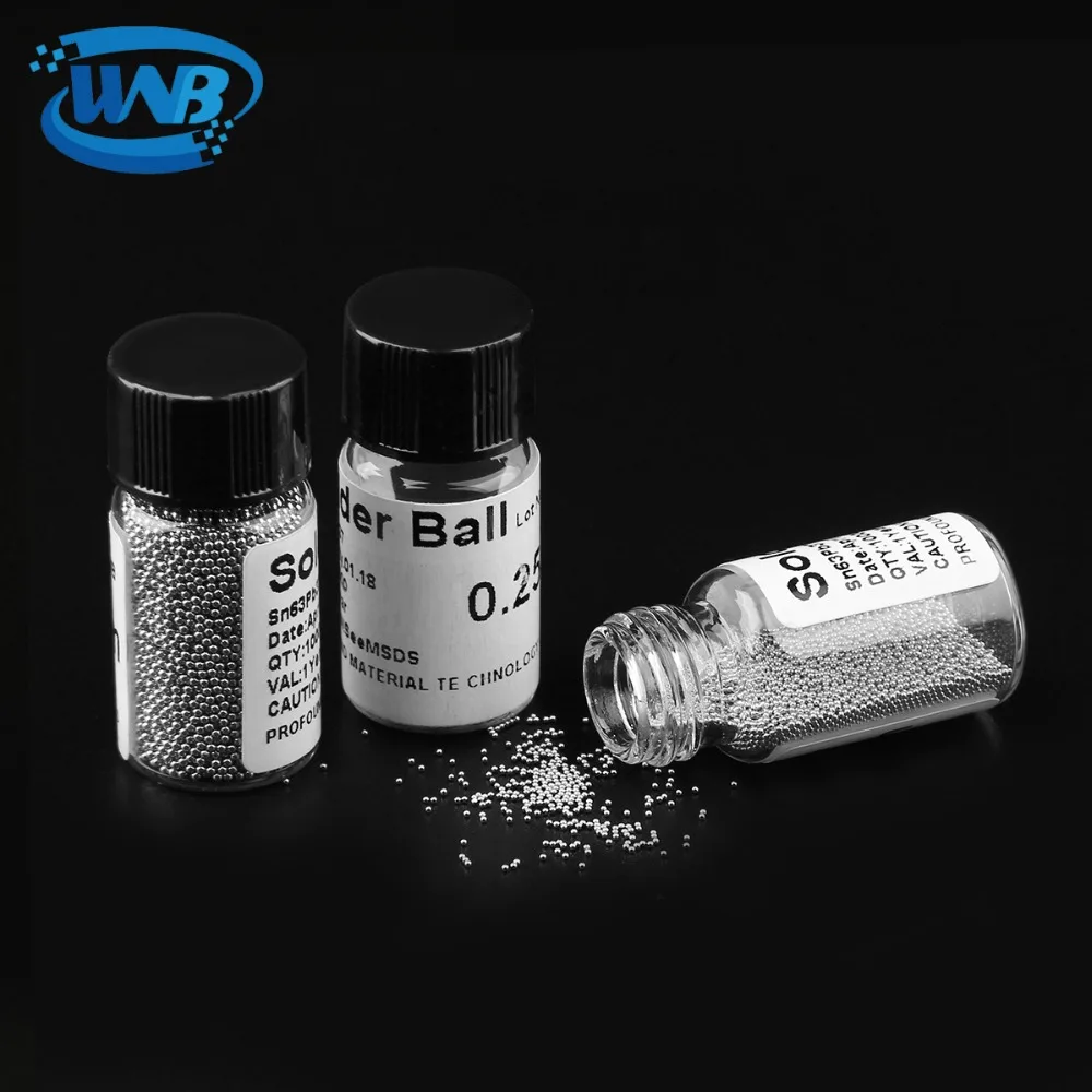 WNB 10000/bottle Leaded 183℃ Sn63/Pb37 Solder Balls BGA Stencil Plate Repair Soldering Tin Material Rework Tool For Phone LED