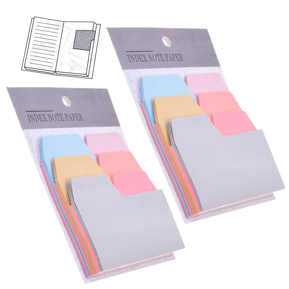 XRHYY 6 Color 180 Pieces Divider Sticky Notes Index Tabs Paper,90 Sheets/Pad, 2 Pads/Pack