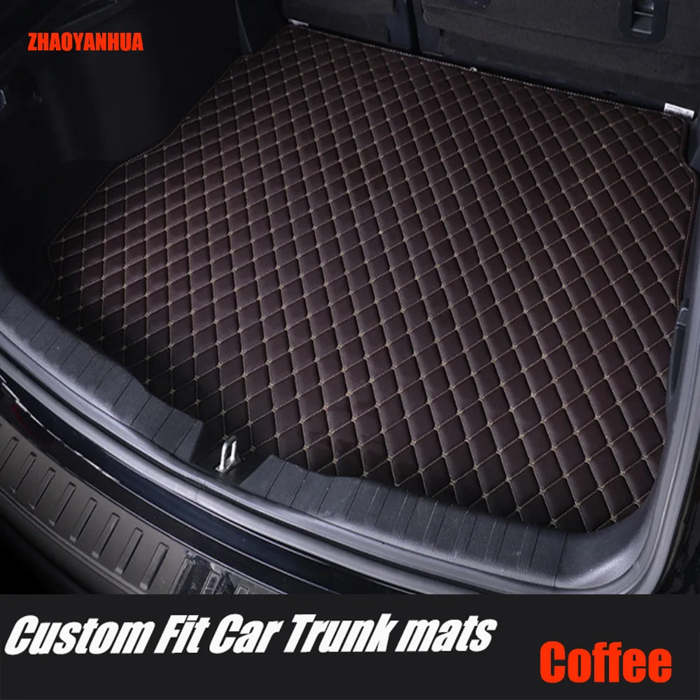 

ZHAOYANHUA Car trunk mats for Hyundai ix25 ix35 Elantra SantaFe Sonata Solaris Veloster Waterproof leather carpet liners