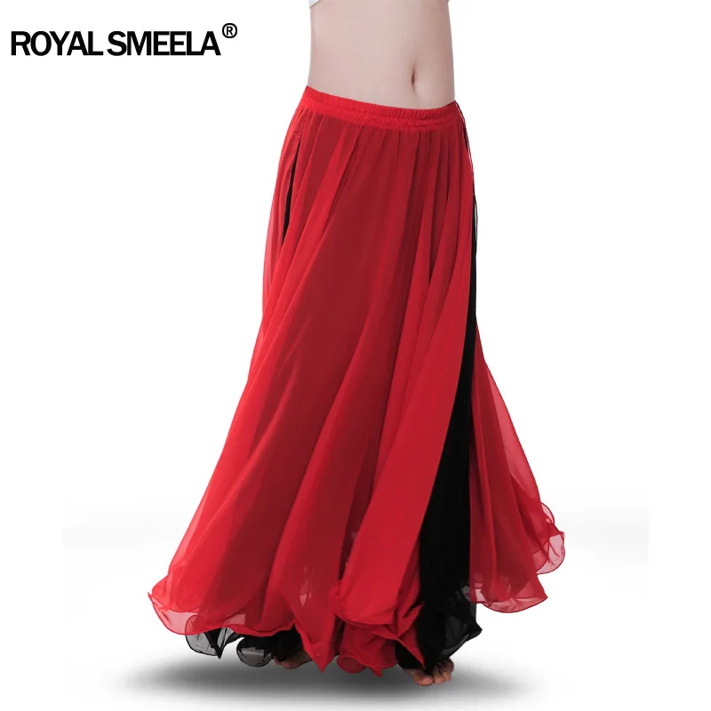 Women's belly dancing skirt Double layer slit skirts split belly dance dress performance tribal dance skirt belly dance costume