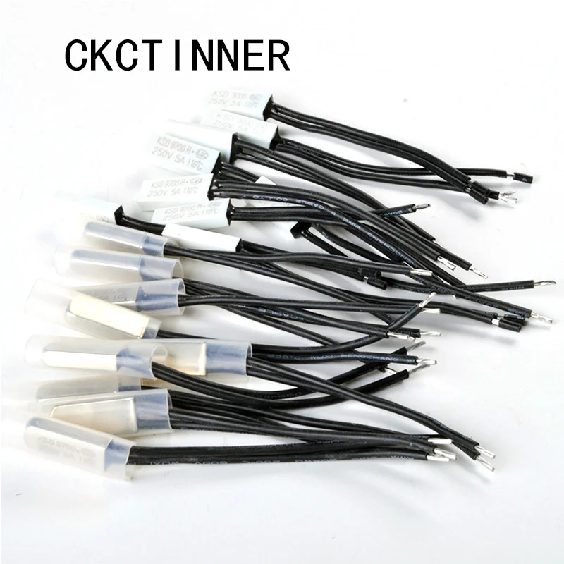 1pcs KSD9700 250V 5A Normally closed Bimetal disc temperature switch N / C thermal thermostat Protector 15~ 130 degrees