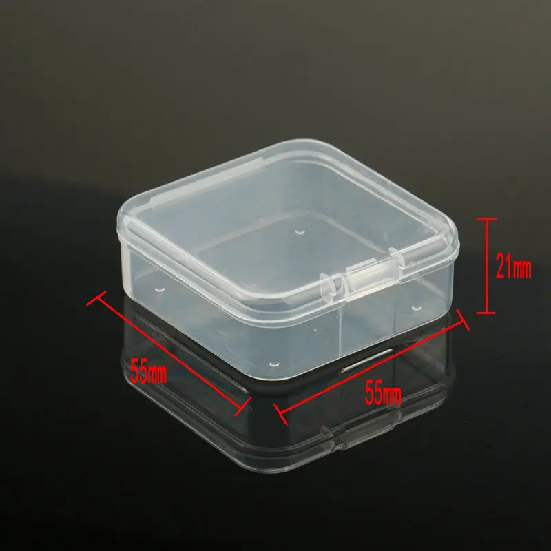 5.5x5.5x2.1cm square Plastic Storage Box Jewelry Container Transparent Square Box Case Container for Jewelry Beads Earrings