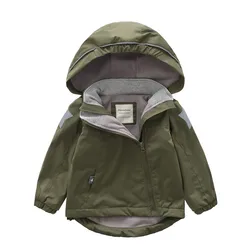 New 2022 spring autumn children kids jackets baby boys windproof waterproof double-deck inner polar fleece jackets coats