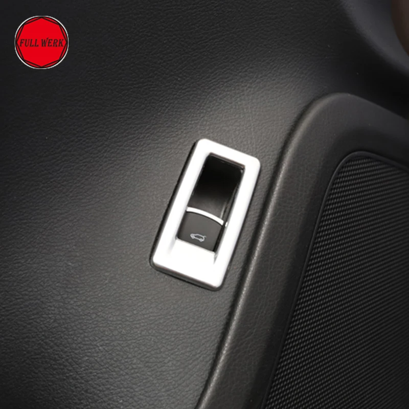 SS Alu Alloy Car Styling Trunk Control Switch Trim Cover for VW Touareg 2011-2018 Trunk Door Switch Button Sticker Decoration