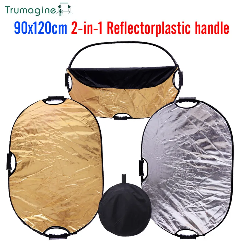 

TRUMAGINE 90x120CM 2 IN 1Portable Collapsible Light Oval Reflector For Photography Studio With Handle Photography Reflector