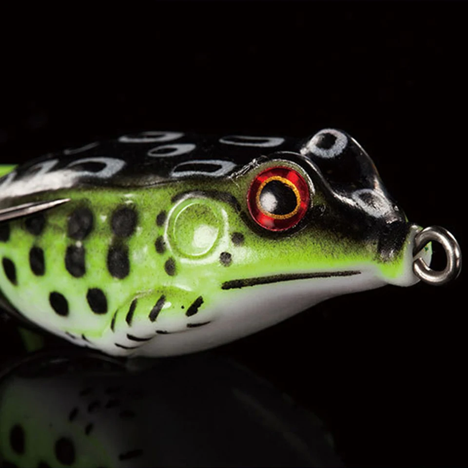 1PC 5cm 10g Frog Lure Fishing Lures Treble Hooks Top water Ray Frog Artificial Minnow Crank Strong Artificial Soft Bait