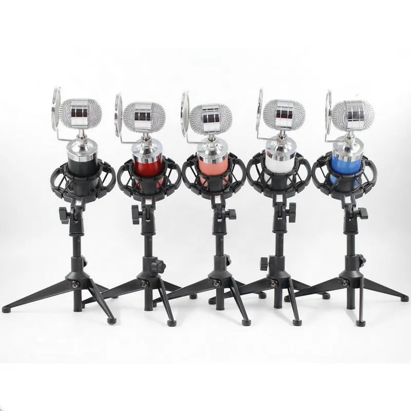 Conjunto completo profissional de refeições bm 8000 microfone condensador + 48v de energia fantasma + suporte de mesa microfone de estúdio de gravação