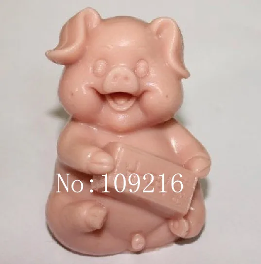 1pcs 3D Gold Bars Pig (ZX992) Silicone Handmade Soap Mold Crafts DIY Mold