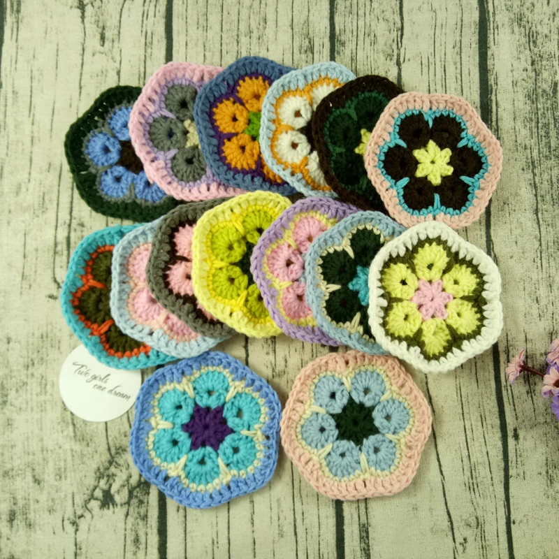 Original 11cm Hand Crochet Doilies Pad Handmade Flowers Cup Mat Photo Props Decorative Placemat DIY Clothes Accessory 30pcs/lot