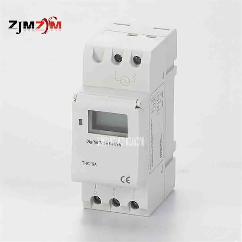 100pcs Nova Alta-qualidade THC-15A Tempo Interruptor de Controle Do Microcomputador Programável Tempo Temporizador Interruptor de Tempo Relé THC15A 220V/50-60Hz