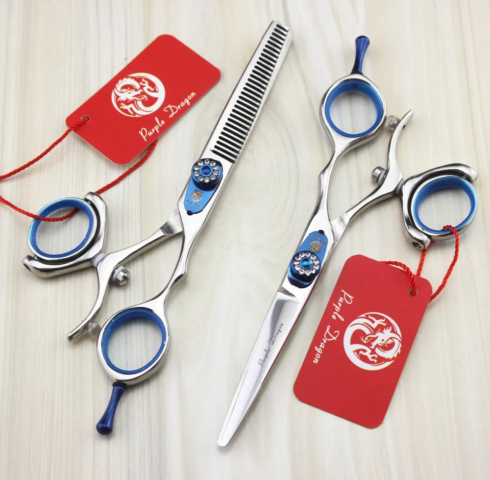 

TOPPEST 5.5'' Rotary Handle Hairdressing Scissors +Bag JP 440C 62HRC Home & Salon Cutting Scissors Thinning Shears Hair Scissors