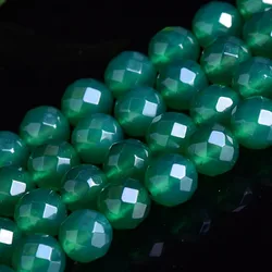 2-10mm Natural Faceted Green Agate beads For Jewelry Making Beads Bracelets 15'' Needlework DIY Beads Necklace Earring Trinket