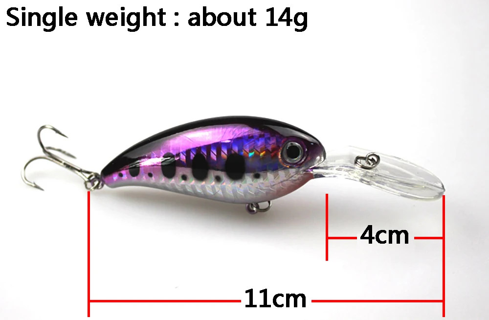 5pcs Crank Set Long Tongue Swimbait Hard Lure Baits Bass Minnow Pesca Japan Fishing Tackle 3d Eyes Wobblers 11cm 14g 5 Colors