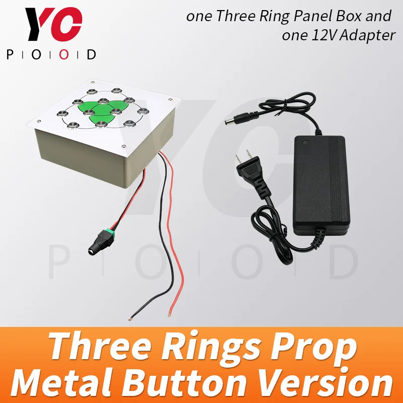 YOPOOD Three Rings Metal Button Edition real life room escape props press button to open door Takagism game supplier