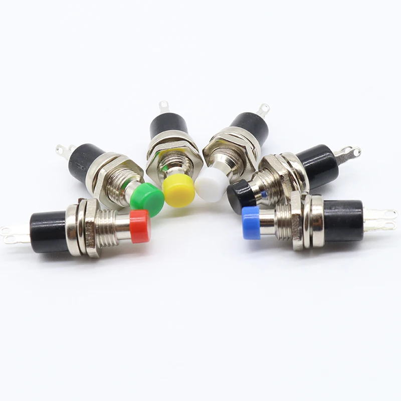 6pcs 7mm Momentary Push button Switch Press the reset switch Momentary On Off Push Button Micro Switch Normally Open NO