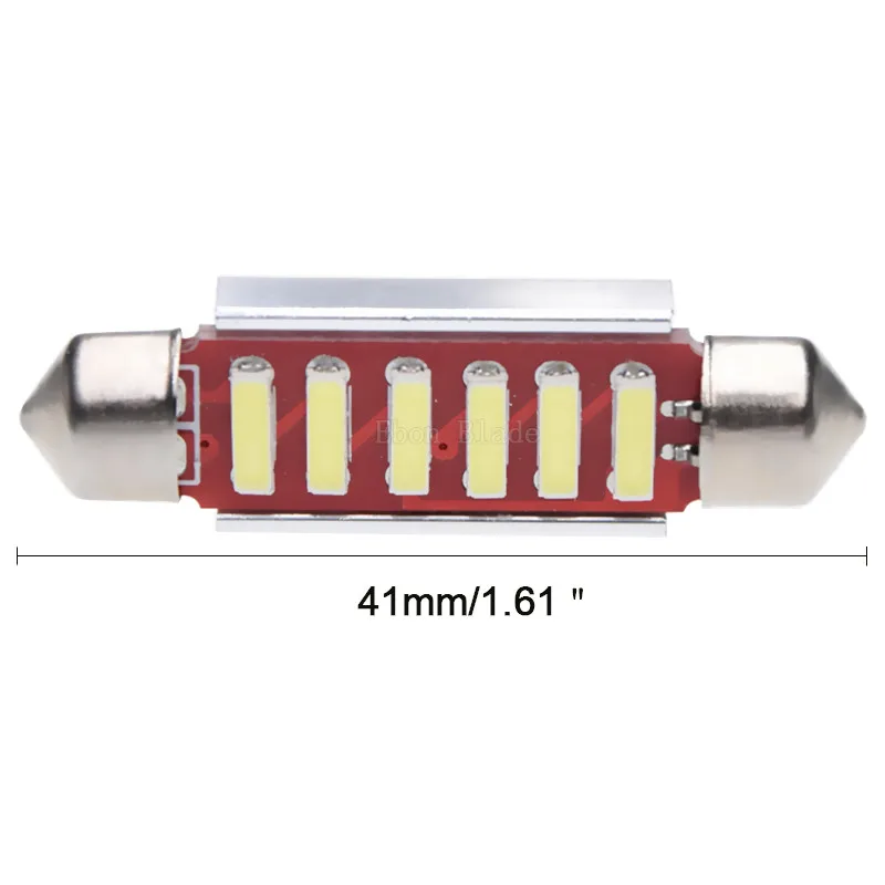 Canbus à prova d'água para interior do carro, 2 x luz branca fria, 41mm, 42mm, 6 smd, festão sv8, 5 c10w, 264, 7020, lâmpadas de leitura, placa de carro, 12v, dc