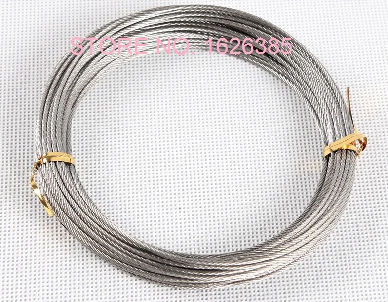 2pcs, 8M--12M, 1.5MM 7X19 or 7X7, 316 softer Stainless steel wire rope fishing cable clothesline traction wire clamp