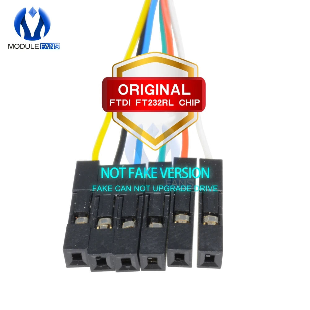الأصلي 6P 6PIN FTDI FT232RL FT232 USB إلى TTL RS232 المسلسل سلك محول وحدة تحميل كابل لاردوينو التوت Pi 1 متر 100 سنتيمتر