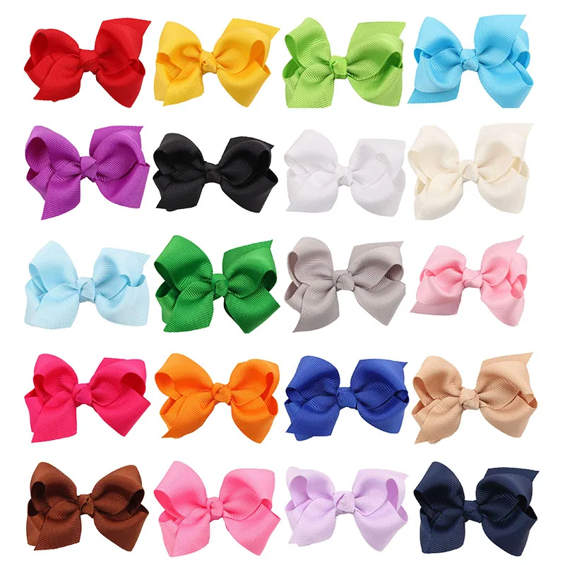 

20Pcs 20 Colors 3 inch Newborn Girl Ribbon Bows Clips Hairpin Girl's Hairbows Boutique Hair Clips Headware Kids Hair Accessories