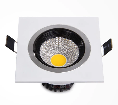 NEW Embedded COB LED Downlights Square 7W 9W 12W 15W LED Spot lamp AC85-265V LED Recessed Ceiling Lamp Warm white/Cold white