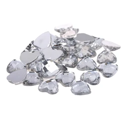 10 millimetri 50pcs Molti Colori Acrilici Rhinestones della Parte Posteriore Piana Cuore Terra Sfaccettature Imitazione Allentati Colla Su Perline FAI DA TE Mestieri monili Che Fanno