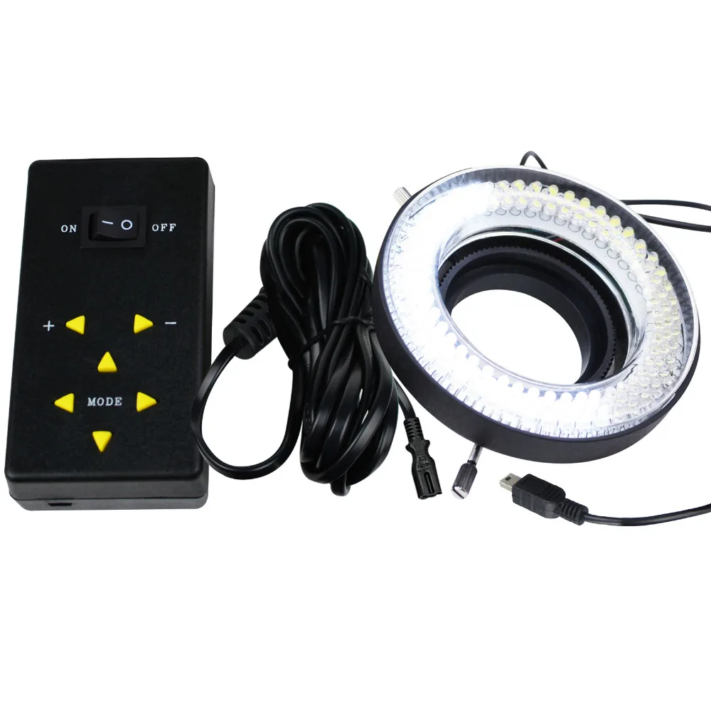 144 LED Ring Light Microscope Camera Fluorescent Adjustable Brightness 4 Mode Light Control