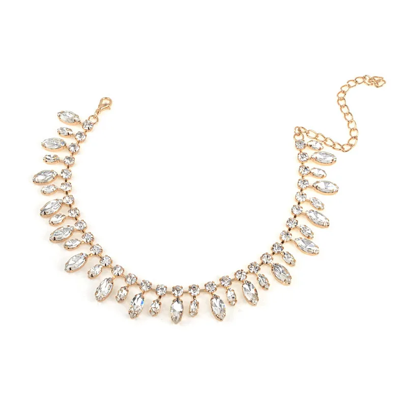 Simple Newest fashion jewelry accessories Bohemia mixed color drop crystal with choker necklace for couple lovers\' N300