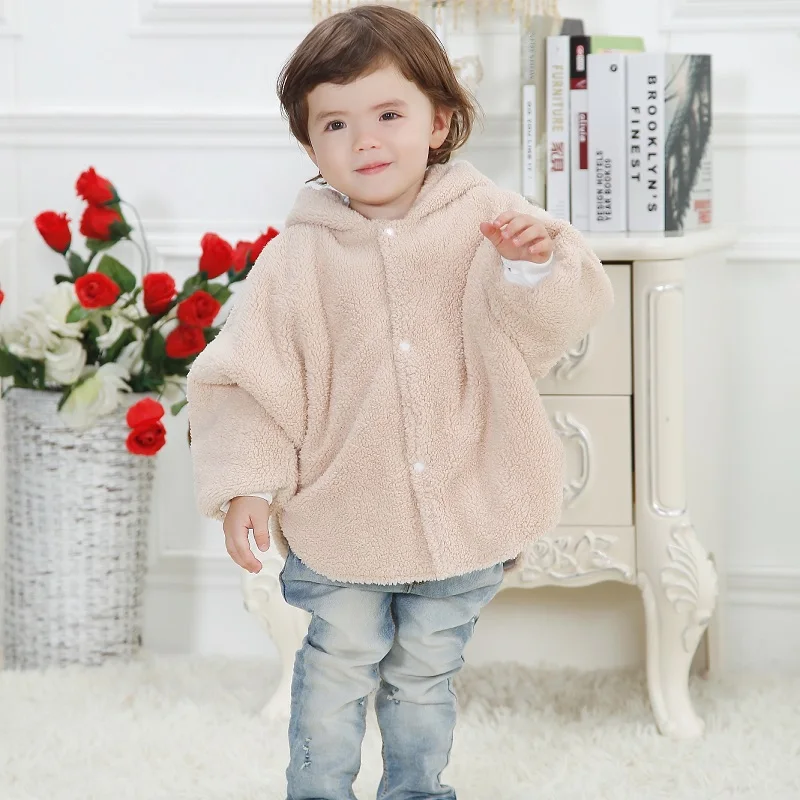 Hooyi Beige Baby Coats Girl's Smocks Outerwear Fleece Cloak Children Mantle Rabbit Poncho Cape Boys Outfits 0-3years Thick Cape